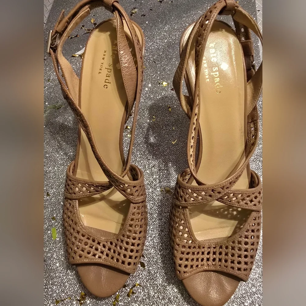 Kate Spade leather peep toe heels
